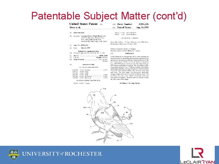 Patentable Subject Matter (cont'd) 