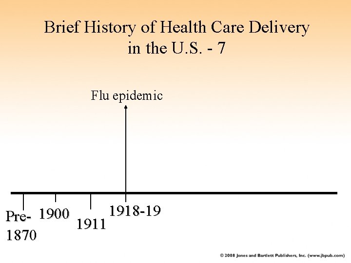 Brief History of Health Care Delivery in the U. S. - 7 Flu epidemic