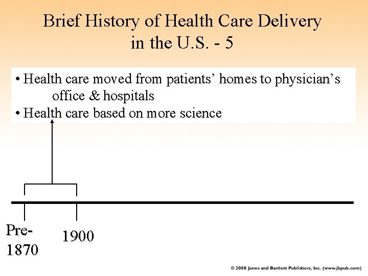 Brief History of Health Care Delivery in the U. S. - 5 • Health