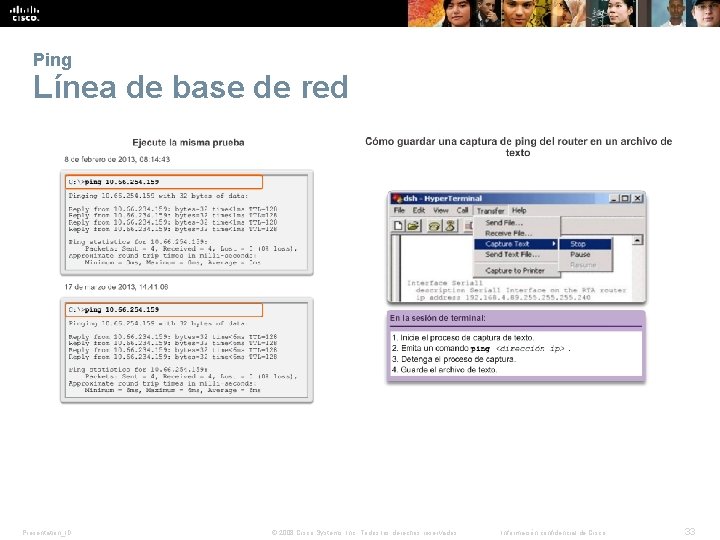 Ping Línea de base de red Presentation_ID © 2008 Cisco Systems, Inc. Todos los Ping Línea de base de red Presentation_ID © 2008 Cisco Systems, Inc. Todos los