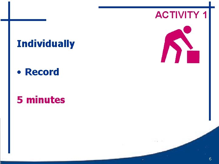 ACTIVITY 1 Individually • Record 5 minutes 6 