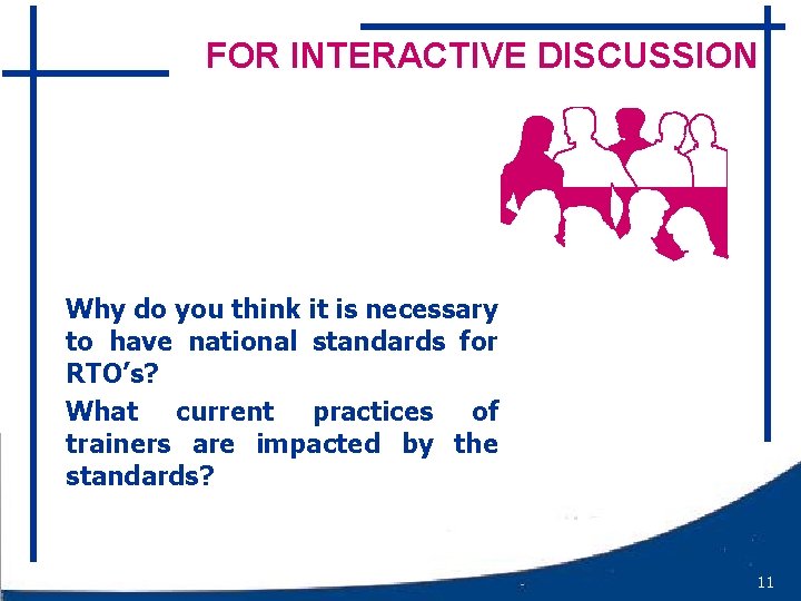FOR INTERACTIVE DISCUSSION Why do you think it is necessary to have national standards