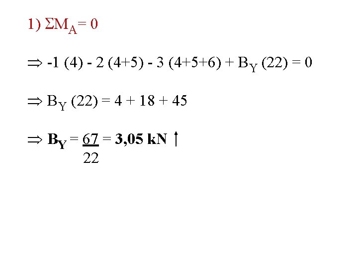 1) MA= 0 -1 (4) - 2 (4+5) - 3 (4+5+6) + BY (22)