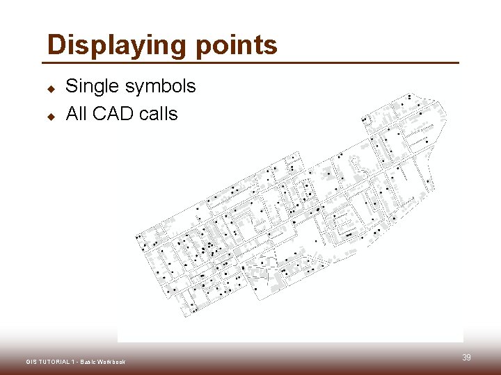 Displaying points u u Single symbols All CAD calls GIS TUTORIAL 1 - Basic Displaying points u u Single symbols All CAD calls GIS TUTORIAL 1 - Basic