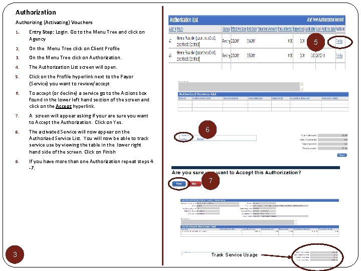 Authorization Authorizing (Activating) Vouchers 1. Entry Step: Login. Go to the Menu Tree and