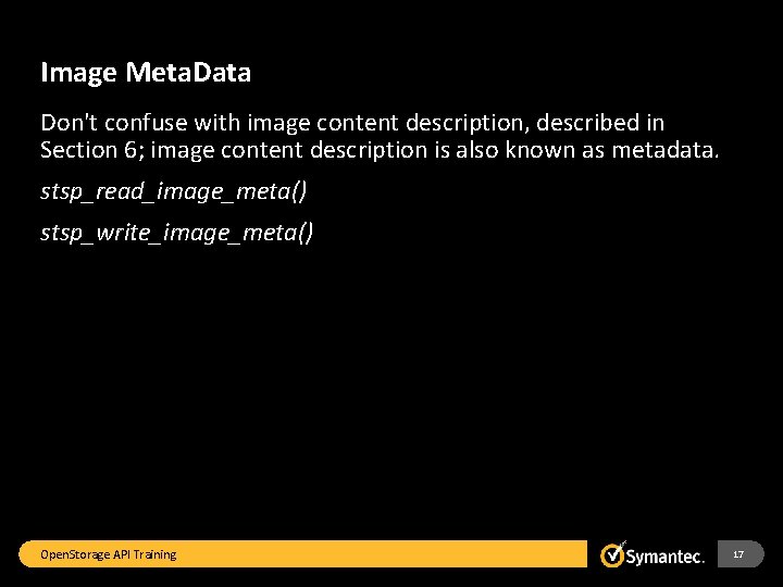 Image Meta. Data Don't confuse with image content description, described in Section 6; image