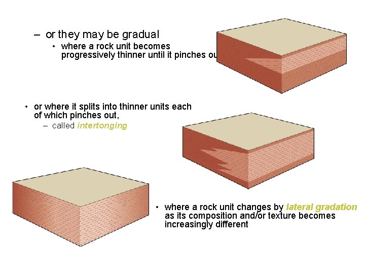 – or they may be gradual • where a rock unit becomes progressively thinner