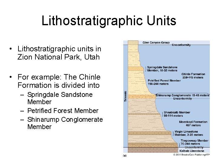 Lithostratigraphic Units • Lithostratigraphic units in Zion National Park, Utah • For example: The