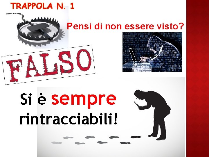 TRAPPOLA N. 1 Pensi di non essere visto? Si è sempre rintracciabili! 