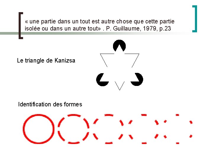  « une partie dans un tout est autre chose que cette partie isolée