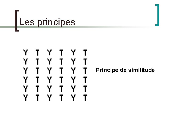 Les principes Principe de similitude 