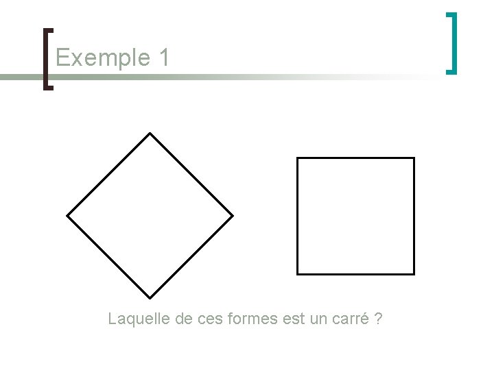 Exemple 1 Laquelle de ces formes est un carré ? 