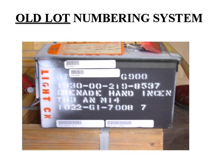 OLD LOT NUMBERING SYSTEM 