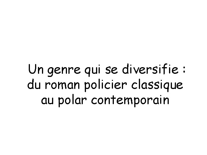 Un genre qui se diversifie : du roman policier classique au polar contemporain 