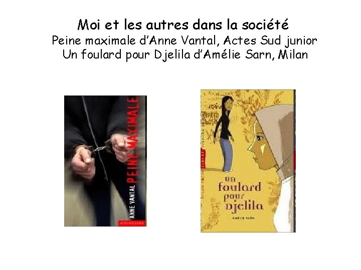 Moi et les autres dans la société Peine maximale d’Anne Vantal, Actes Sud junior