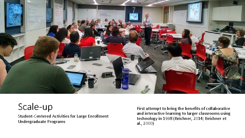 Scale-up Student-Centered Activities for Large Enrollment Undergraduate Programs First attempt to bring the benefits