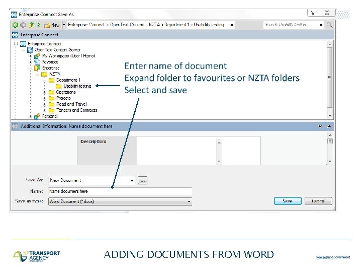 ADDING DOCUMENTS FROM WORD 