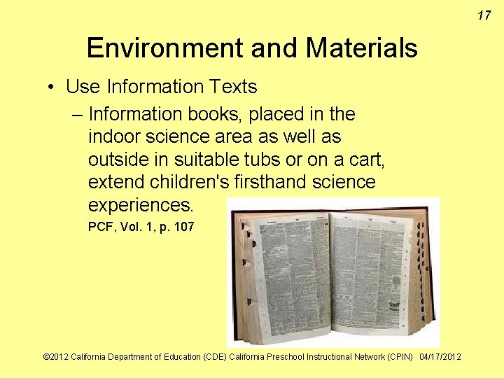 17 Environment and Materials • Use Information Texts – Information books, placed in the 17 Environment and Materials • Use Information Texts – Information books, placed in the