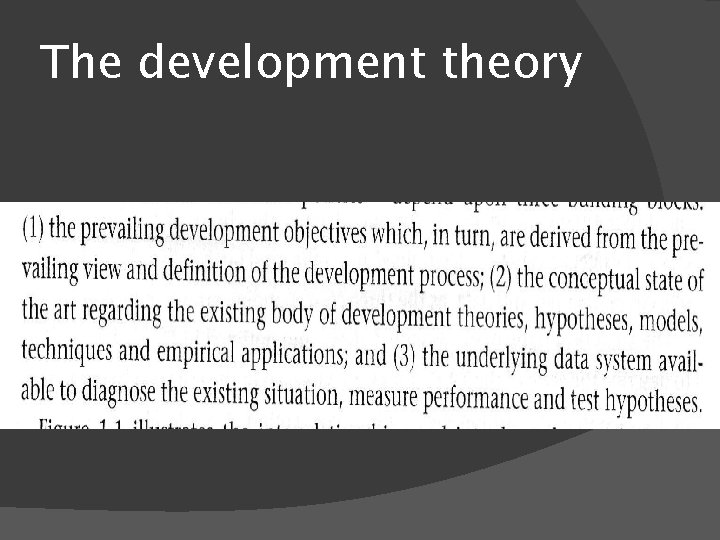 The development theory 