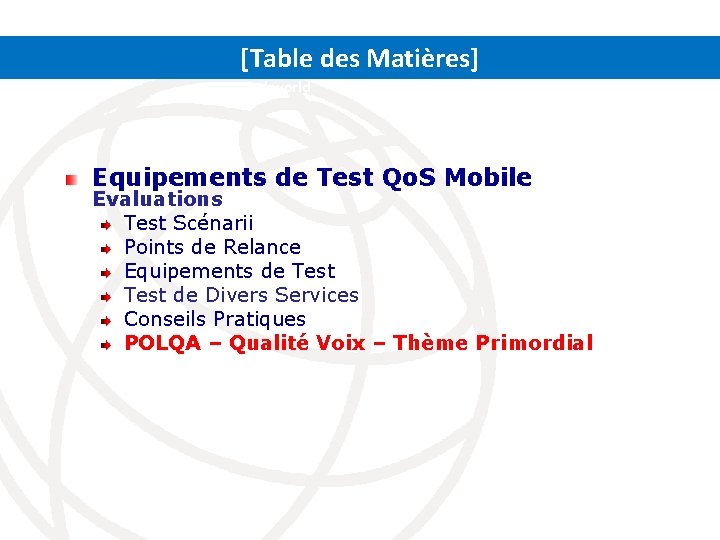 [Table des Matières] ITRs: Setting the stage for a connected world Equipements de Test