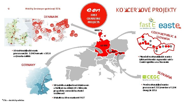 12 KONCERNOVÉ PROJEKTY Mobility Services ve společnosti E. ON DENMARK FAST CHARGING PROJECTS 8900