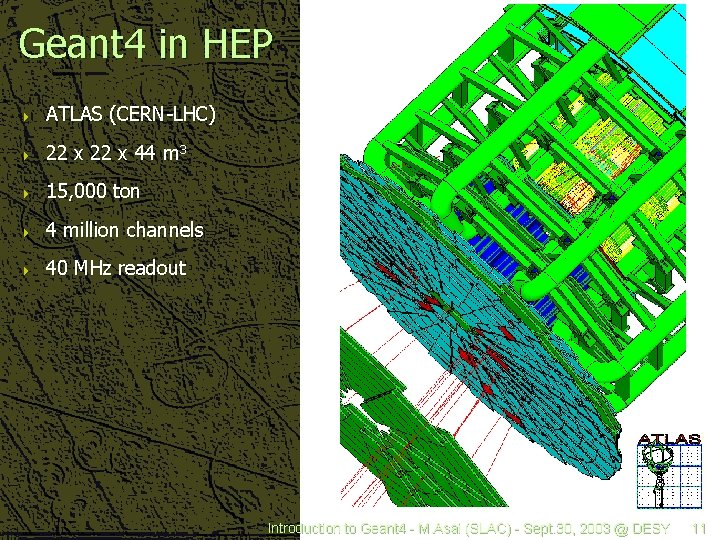 Geant 4 in HEP 4 ATLAS (CERN-LHC) 4 22 x 44 m 3 4