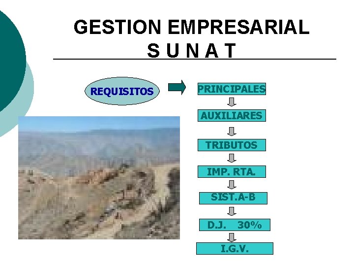 GESTION EMPRESARIAL SUNAT REQUISITOS PRINCIPALES AUXILIARES TRIBUTOS IMP. RTA. SIST. A-B D. J. 30% GESTION EMPRESARIAL SUNAT REQUISITOS PRINCIPALES AUXILIARES TRIBUTOS IMP. RTA. SIST. A-B D. J. 30%