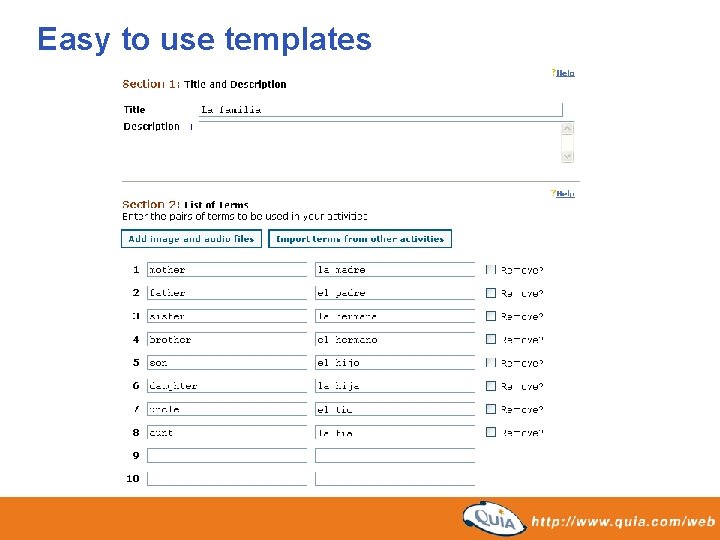 Easy to use templates Easy to use templates