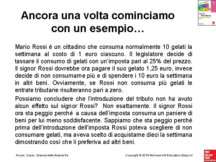 Ancora una volta cominciamo con un esempio… Mario Rossi è un cittadino che consuma