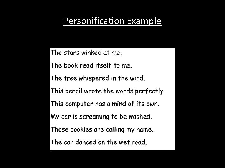 Personification Example 