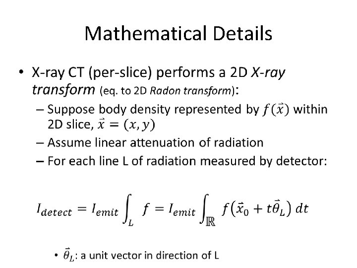 Mathematical Details • 