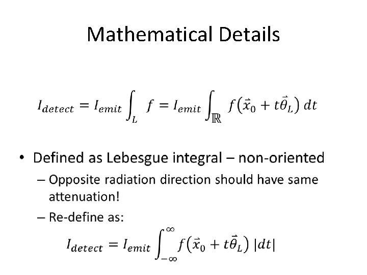 Mathematical Details • 