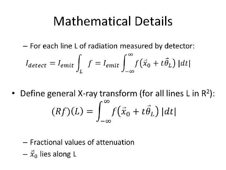 Mathematical Details • 