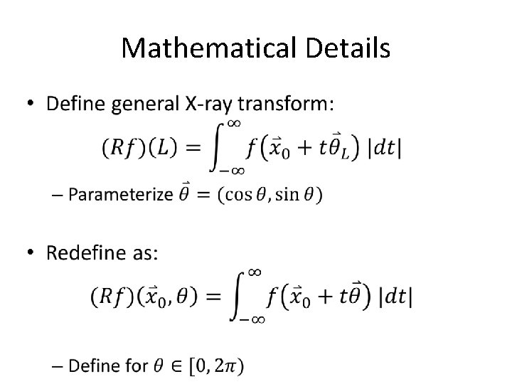Mathematical Details • 