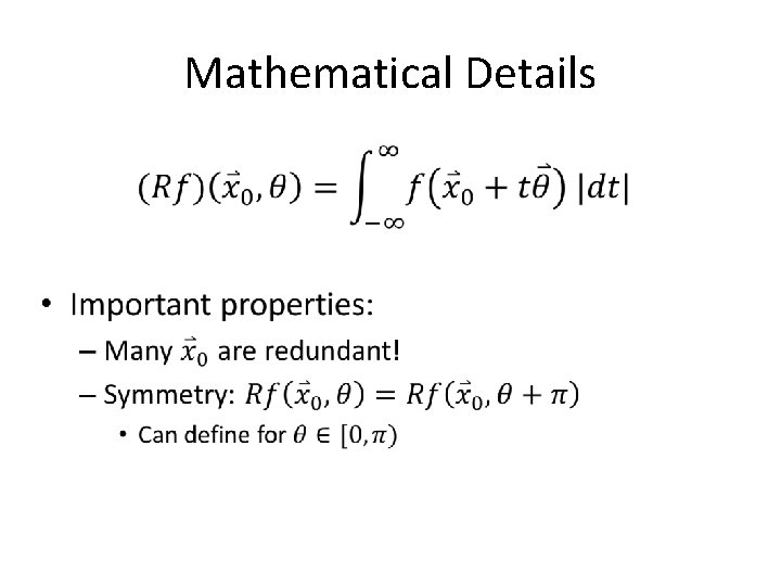 Mathematical Details • 
