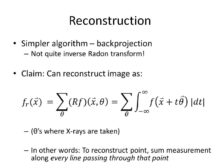 Reconstruction • 