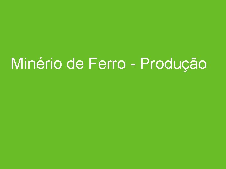 Minério de Ferro - Produção 