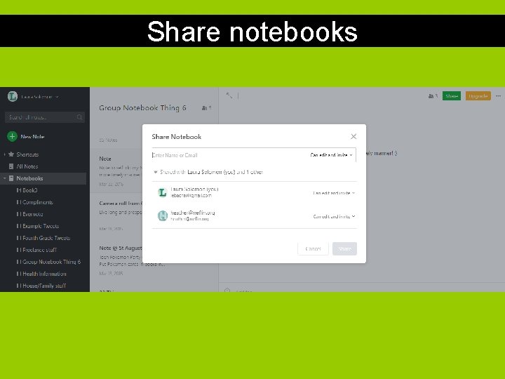 Share notebooks 