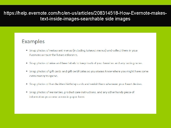  https: //help. evernote. com/hc/en-us/articles/208314518 -How-Evernote-makestext-inside-images-searchable side images 