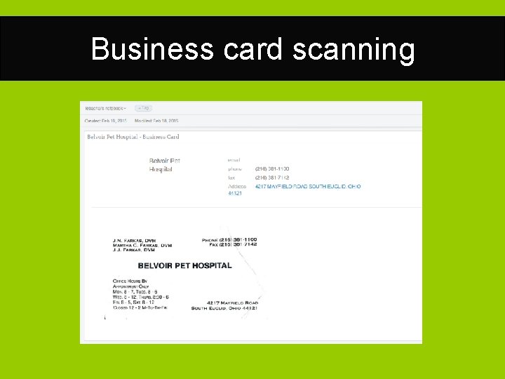 Business card scanning 