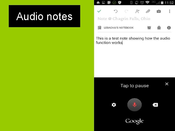Audio notes 