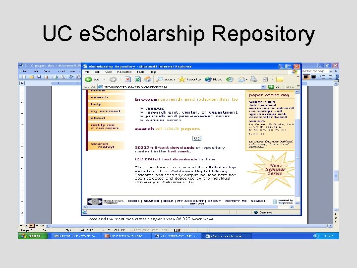 UC e. Scholarship Repository 