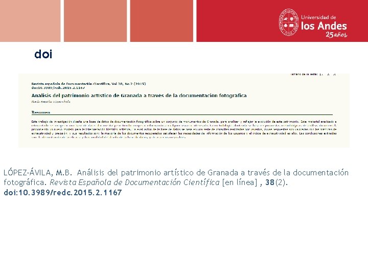 doi LÓPEZ-ÁVILA, M. B. Análisis del patrimonio artístico de Granada a través de la