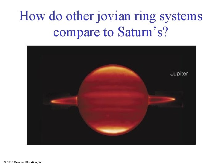 How do other jovian ring systems compare to Saturn’s? © 2010 Pearson Education, Inc.