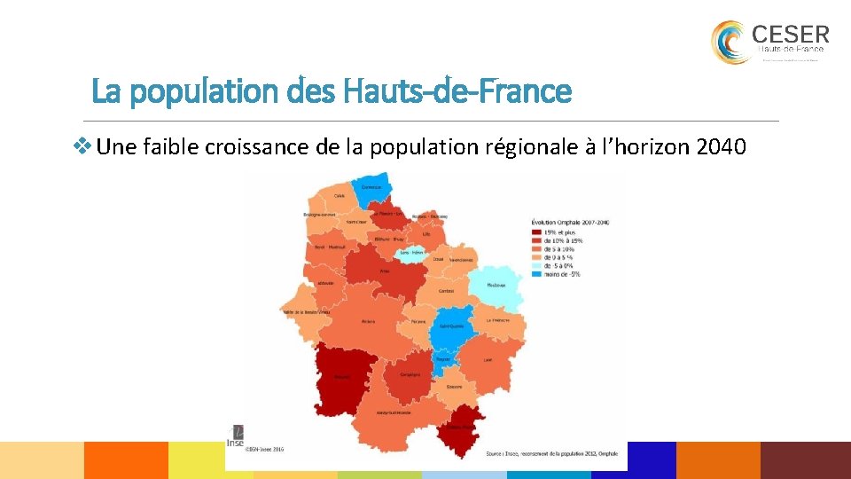 La population des Hauts-de-France v Une faible croissance de la population régionale à l’horizon