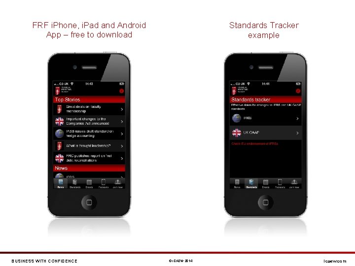 Standards Tracker example FRF i. Phone, i. Pad and Android App – free to