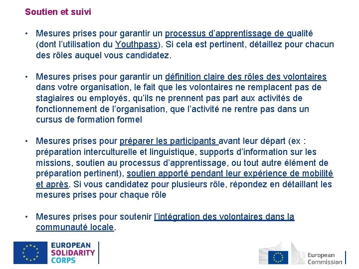 Soutien et suivi • Mesures prises pour garantir un processus d’apprentissage de qualité (dont