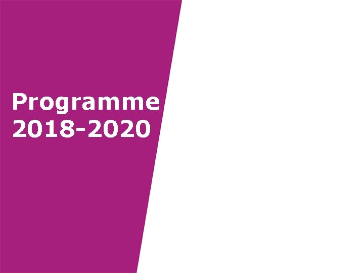 Programme 2018 -2020 