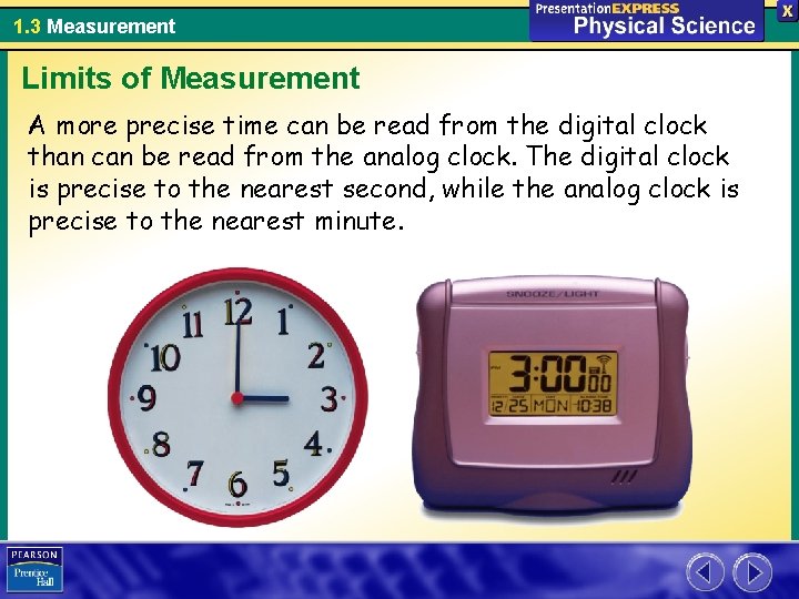 1. 3 Measurement Limits of Measurement A more precise time can be read from