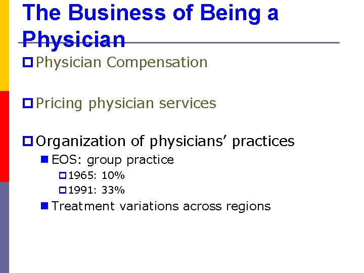 The Business of Being a Physician p Physician Compensation p Pricing physician services p